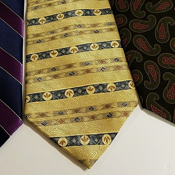 Men's Neckties 3 Tommy Hilfiger Van Heusen Polo by Ralph Lauren Purple Black - Picture 2 of 6